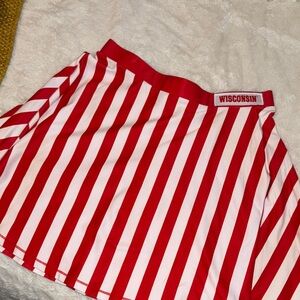 Wisconsin Red and White Striped Skirt